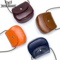 Royal Bagger ใหม่แฟชั่น Mini Crossbody กระเป๋าสำหรับสตรีหนังวัวแท้ Casual Simple สาวกระเป๋าเหรียญ Retro สุภาพสตรีลิปสติกกระเป๋า