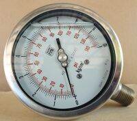 PRESSURE GAUGE "NUOVA FIMA" - หน้าปัด 4 นิ้ว เกลียว ½ นิ้ว สแตนเลส ตัวบอดี้เป็นสแตนเลส RANGE : 0 – 10 kg