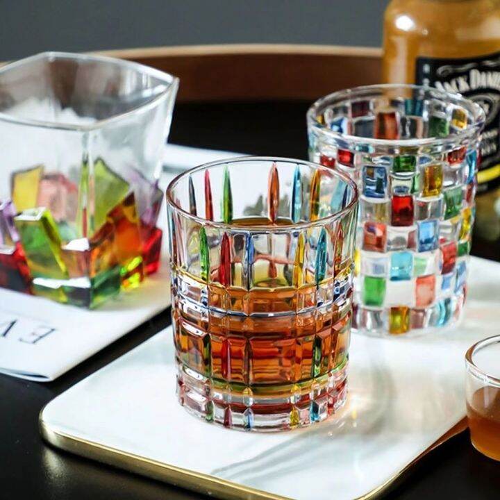 italian-hand-woven-cup-colored-glass-hand-painted-with-the-same-rainbow-water