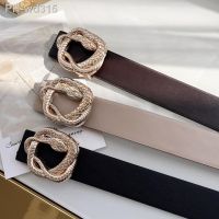 Luxury Brand Pu Belt For Women Designer Metal Snake Buckle Waist Strap Female Jeans Dress Trouser Decorative Waistband Fashion