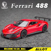 LILEO 1:32 Ferrari 488 Supercar โลหะ D Iecast ล้อแม็กของเล่นรถยนต์รุ่นสำหรับเด็กผู้ชายเด็กเด็กยานพาหนะงานอดิเรกคอลเลกชัน