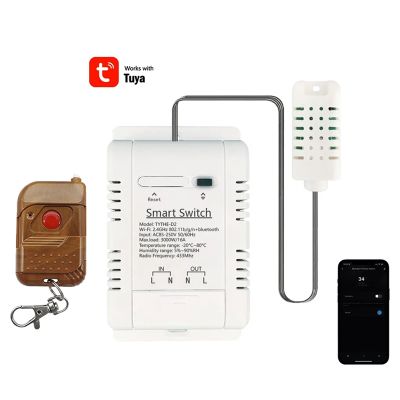 Tuya Smart WiFi Switch+RF Remote 3000W 16A Wireless Temperature And Humidity Monitoring + Energy Consumption Monitor