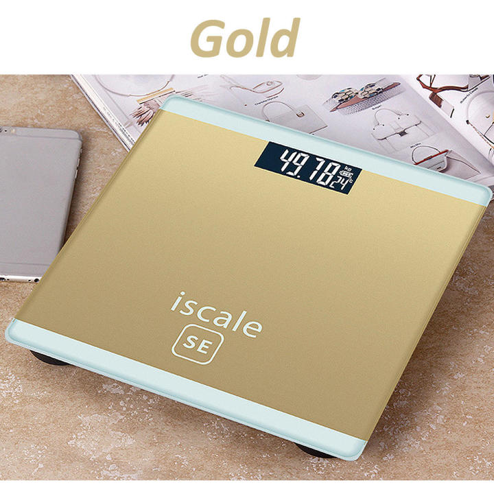 JJ8989  Electronic weight scale เครื่องชั่งน้ำหนักดิจิตอล 0.1-180KG แสดงอุณหภูมิ SE (สีล้วน)