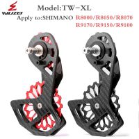 WUZEI MTB Bike Fibra Di Carbonio Ceramica Posteriore Derailleur17t Puleggia Guida Ruota Per SHIMANO R6800 R9100 R7000 Deragliatore A Bicicicletta