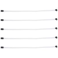 5X 50CM SATA 3.0 III SATA3 7Pin Data Cable Right Angle 6Gb/S SSD Cables HDD Hard Disk Data Cord with Nylon Sleeve(White)