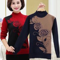 Plus Size Womenns High Collar Knitted Autumn Winter Sweaters Large size Patchwork Female Pullover Outerwear