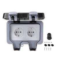 IP66 Waterproof Outdoor Wall Switch Power Socket 13A EU Standard Electrical Outlet Socket Panel AC 220~250V Electrical Circuitry  Parts