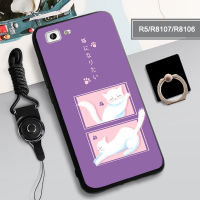 เคส TPU แบบนิ่มสำหรับเคสโทรศัพท์ OPPO R5/R8107/R8106กล่องคลุมทั้งหมดพิมพ์ลายป้องกันการตกหล่นฝามีที่ถือวงแหวนและเชือก