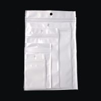 White Clear Self Seal Zipper Plastic Retail Packaging Poly Pouches Ziplock Zip Lock Bags Package With Hang Hole