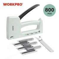 WORKPRO ที่เย็บกระดาษพลาสติกปืนหน้าที่เบาเครื่องยิงตะปูลวดเย็บด้วยมือพร้อม800ลวดเย็บกระดาษ6มม./8มม./10มม. และอุปกรณ์ถอนลวดเย็บกระดาษ