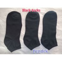 3 Pairs in 1 Pack Black Short Socks Stokin Hitam Pendek 3 Pasang