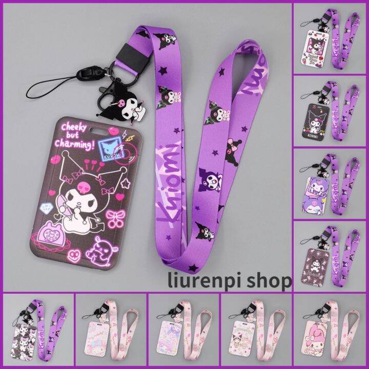 Sanrio kuromi melody card holder with lanyard cardholder id card holder