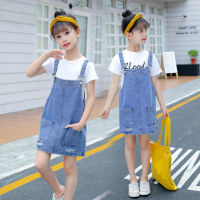 Summer Fashion 2-9 Years Kids Girls Denim Dress Baby Clothes Children Girl Dresses Cartoon Skirt Clothing IENENS Kids Baby Girls Jeans Denim Clothing Dress Clothes Children Wears Infant Toddler Girl Dresses Skirt Overalls 2 3 4 5 6 7 8 9 Years