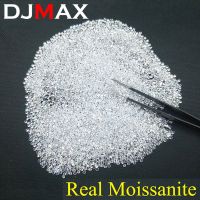 DJMAX 1ct Small Size Stones Loose Moissanites 0.7mm 3mm D Color Brilliant Cut Lab Grown Black Color Moissanite Diamonds Beads