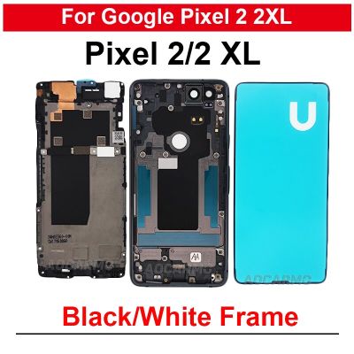 สำหรับ Google Pixel 2 XL 2Xl ด้านหลังฝาหลังปิดโทรศัพท์ + อะไหล่ทดแทนกระดานกลางและสติกเกอร์