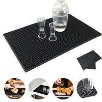 Bar Mat แผ่นรองบาร์ แผ่นรองเคาเตอร์บาร์ แผ่นยางกันลื่นทนความร้อน สำหรับบาร์กาแฟ แผ่นยางกันลื่น สี่เหลี่ยมผืนผ้า PVC 1 ซม Cafe Home เสื่อกาแฟ Genzz