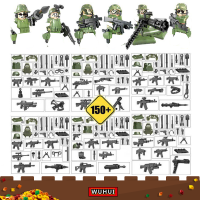 Wuhui 6 ชิ้น SWAT ทหารกองทัพ ww2 minifigures ของเล่นอาคารชุดของเล่นอาคารบล็อกเมืองตำรวจที่ทันสมัยทหารอาคารอิฐสำหรับเด็กก่อนวัยเรียนเด็กอาย