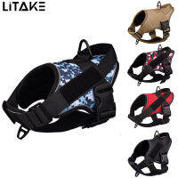 Dog Harness With Reflective Strips Tear Resistant Oxford Cloth Pet Training Harnesses For Running Training Walking