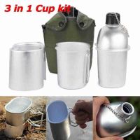 Camping Cookware Set Aluminum Portable Outdoor Box Lunch Water Army Survival Cover Kettle Bottle Nylon Tableware