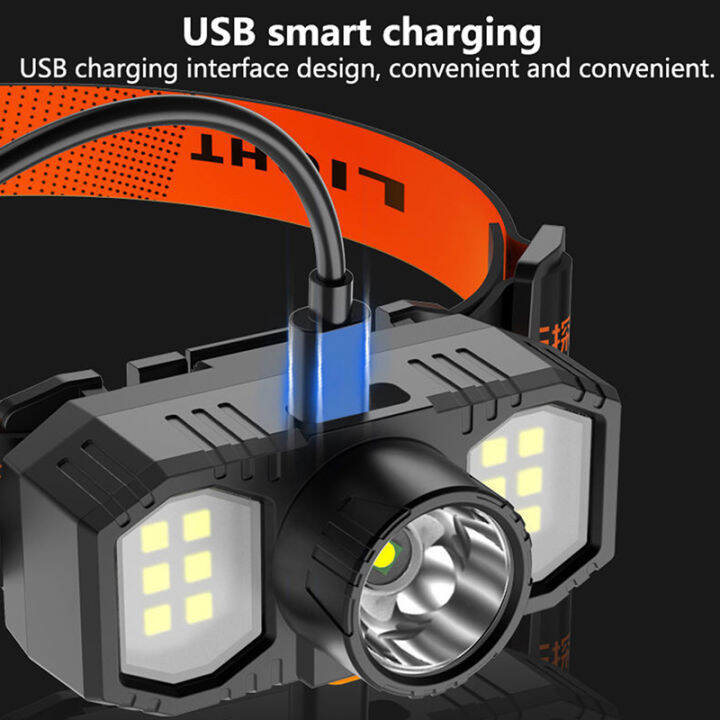 hiking-fun-ไฟหน้า-led-head-mounted-ไฟฉายกลางแจ้งตกปลาไฟ-usb-ชาร์จไฟคู่ไฟสว่างไฟหน้าแข็งแรงไฟจักรยาน