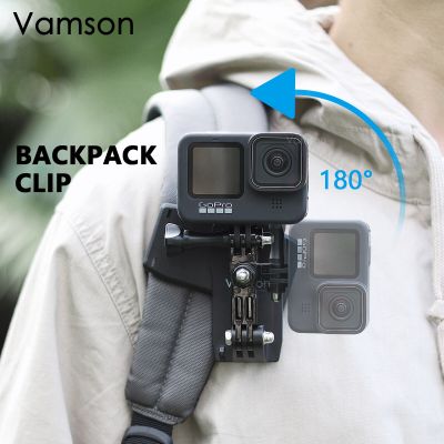 Vamson คลิปติดกระเป๋าเป้การหมุน360องศาสำหรับ Insta360 X3หนึ่ง X2 Gopro 11 10 9 8 Dji Action 2สำหรับที่หนีบเข็มขัดไหล่ของโทรศัพท์มือถือ