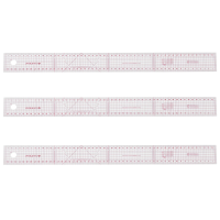 3X Sewing Tailor 54 cm Shared Double Side Metric Straight Ruler Transparent Pink