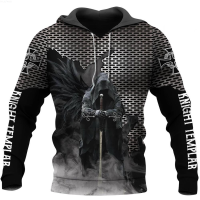 2023 new design- Knights Templar Jesus God Guard Cavalier Autumn Casual Pullover Streetwear NewFashion 3DPrint Men/Women Zip/Hoodies B-4{trading up}