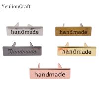 Chzimade 10Pcs/lot Gold Silver Color Metal Handmade Garment Labels Tags For Bags Hand Made Letter Printed Diy Sewing Labels Labels