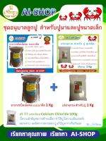 ชุดอนุบาลลูกปู (1 Kg) สำหรับ ปูนา และสัตว์น้ำ อาหารแบบเกล็ด 1 Kg แร่ธาตุปู(ผงสีขาว) 1 Kg ฟรีแคลเซียม 100 g