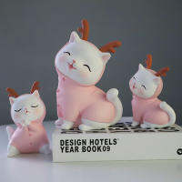 Yoga Meow Creative Home Living Room Desktop เรซิ่นงานฝีมือของตกแต่งร้านขายของชำของตกแต่งนุ่มๆของตกแต่งรถ