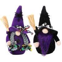 I6Halloween Broomstick Top Hat Witch Dwarf Gnome Doll Elf Home Decor Halloween Celebration