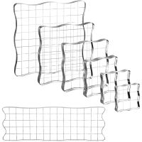 7 Pieces Clear Stamp Blocks, Acrylic Stamping Blocks Tools Set with Grid for Scrapbooking Crafts, Cards, Schedule Book