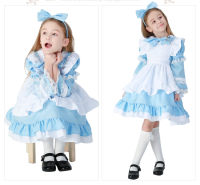 KD35 ชุดเด็ก ชุดอลิซ อลิซในแดนมหัศจรรย์ Dress for Children Alice in Wonderland Suit Princess Disney Costume Movie Animation Cosplay Fancy Outfit