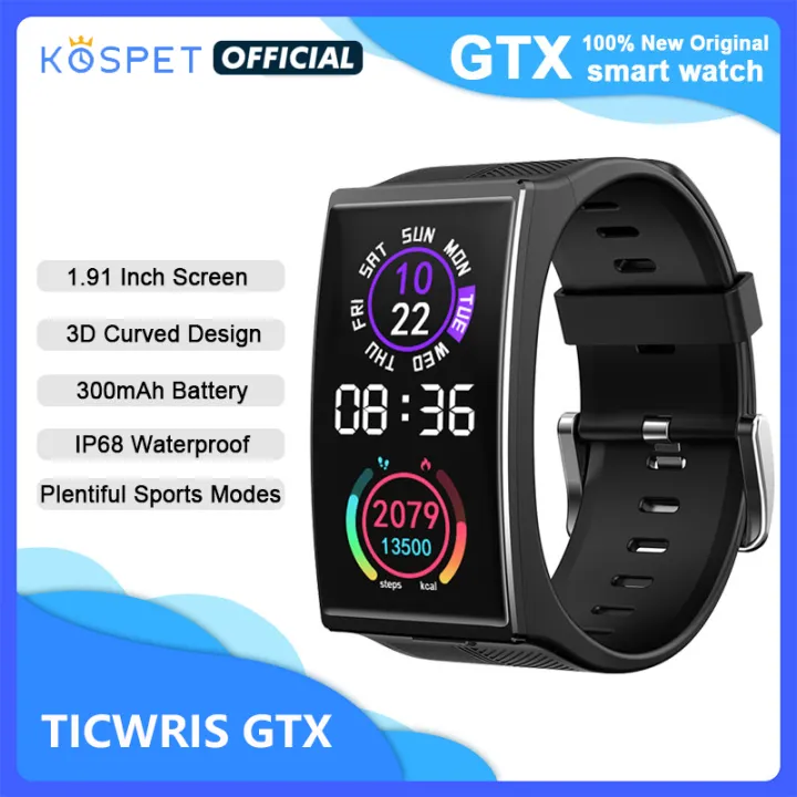 Kospet TICWRIS Jam Tangan Pintar GTX Pria, Jam Tangan Pintar Bluetooth 2021  MAh Tahan Air Tekanan Darah Olahraga Gelang Kebugaran untuk Android IOS 300  | Lazada Indonesia