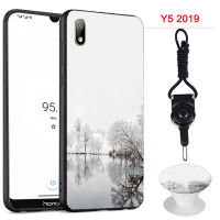 มาใหม่ล่าสุดสำหรับ Huawei Y5 2019/Honor 8S เคสสำหรับหัวเหว่ยเคสซิลิโคนนิ่มขาตั้งโทรศัพท์ลวดลายและเชือก