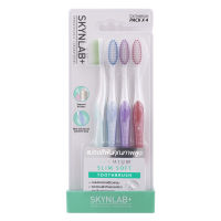 Karmart Skynlab premium smile soft toothbrush pack 4pcs (แปรงฟัน 4 ด้าม 4สี) สกินแล็บ แปรงสีฟัน พรีเมี่ยมสลิมซอฟท์ ขนนุ่