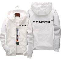 สำหรับบุรุษแบบใหม่ SpaceX Space X เสื้อมีฮู้ดพิมพ์โลโก้เสื้อโค้ทแจ็คเก็ตแต่งซิปกีฬาลำลองสำหรับฤดูใบไม้ผลิและฤดูใบไม้ร่วง Pakaian Balap