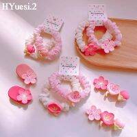 【YF】℗❇✽  Pink Hair Clip Elastic Charms Ties Duckbill Hairpins Kids Headwear