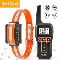 ROJECO 1000M Electric Dog Training Collar Remote Control Waterproof Rechargeable Pet Dog Bark Stop Shock Collar Electric Shocker