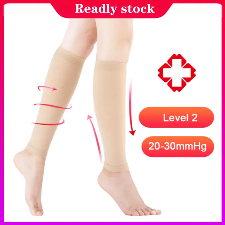 1 Pair Level 2 Calf Compression Stockings 23 32mmhg High Vein Socks For Varicose Veins Lazada Ph 8586