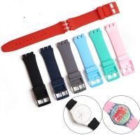 ๑◑ Black Watchband for Swatch Strap Buckle For SWATCH Silicone Watch band 17mm 19mm 20mm Rubber Strap16MM Watch accessories