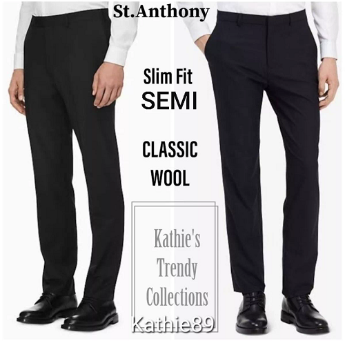 St.Anthony SEMI - SLIM FIT Slacks Pants for MEN CLASSIC WOOL