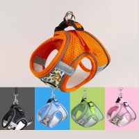 Tension-free Flower Pet Dog Harness Leash Set Adjustable Puppy Cat Harness Vest Puppy Akita Reflective Dog Leash Leashes