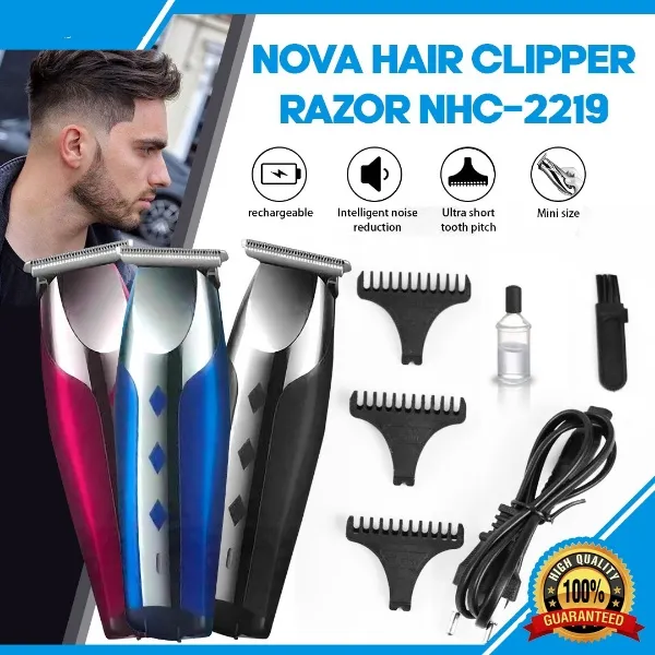 Nova Hair Clipper Razor NHC-2219 Rechargeable Electronic Cordless Hair  Trimmer Set With AC Cord, Comb