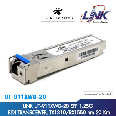 LINK UT-911XWD-20 SFP 1.25G BIDI TRANSCEIVER, TX1310/RX1550 nm 20 Km