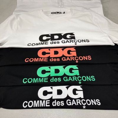 COD DSFDGDFFGHH Mens and womens same TEE fashion brand CDG fashion casual play logo printing large size short-sleeved T-shirt collar tag S-5X