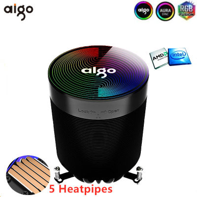 Aigo shadow CPU Cooler 4pin pwm aura sync 5 Pure Copper Heat-s freeze Tower Cooling System CPU Cooling led rgb Fan Radiator