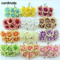 hotx【DT】 6/60pcs 4cm Silk Artificial Bouquet Wedding Decoration Scrapbooking Wreath Fake Flowers