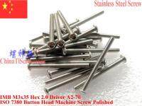 ISO 7380 Stainless Steel M3 screws M3x35 Button Head Hex 2.0 Driver A2-70 Polished 50 pcs QCTI Screw Nails Screws Fasteners