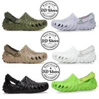 [ Have Crocs Box ] SALEHE BEMBURY X Crocs Pollex Comfortable Shoe For Men and Women สินค้ามาพร้อมกล่อง Crocs สีเขียว รองเท้าเบานิ่มใส่สบาย รับประกันตรงปก100% สายรัดส้นถอดได้ ใส่สวยมากๆ